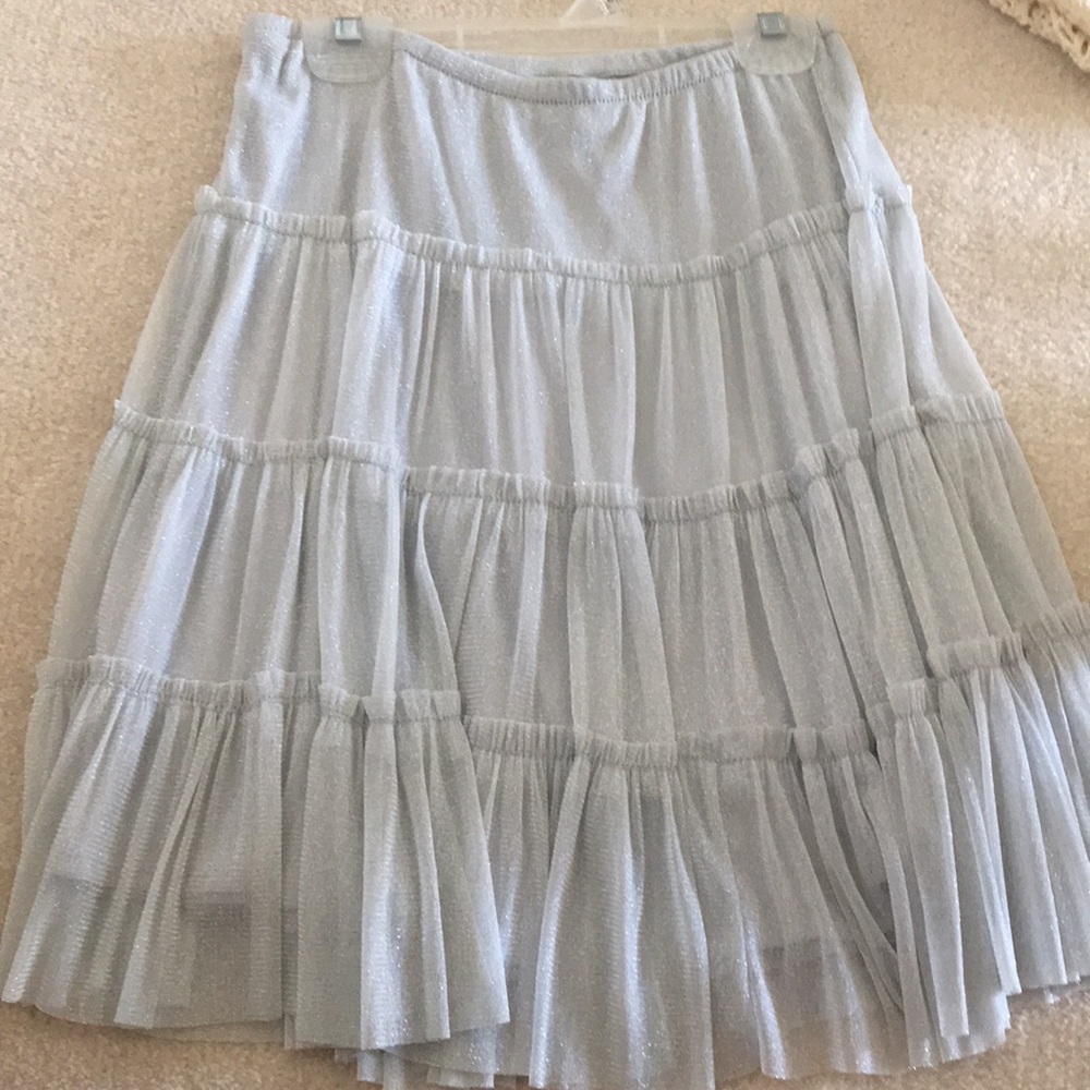 Justice Holiday shimmery silver skirt
